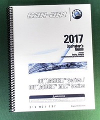 2017 Can-Am Outlander 850 Owner’s Manual: 212 Pages & Protective Covers!