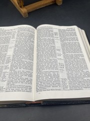 Vtg French Morocco Leather bound King James HOLY BIBLE Concordance Red Letter