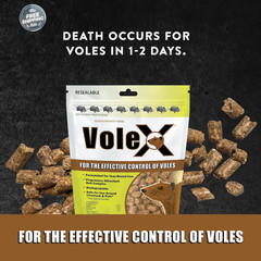 VoleX All Natural Non Toxic Vole Killer Pellets 8oz Safe for Crops Pets
