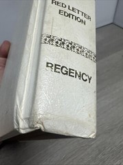 1978 Regency Holy Bible King James Version Red Letter Illustrated Leather 11.5″