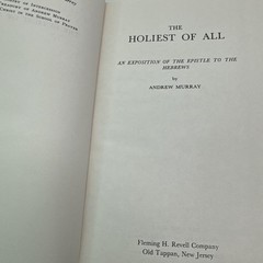 The Holiest of All Andrew Murray HC Revell Comp Exposition of Epistle to Hebrews