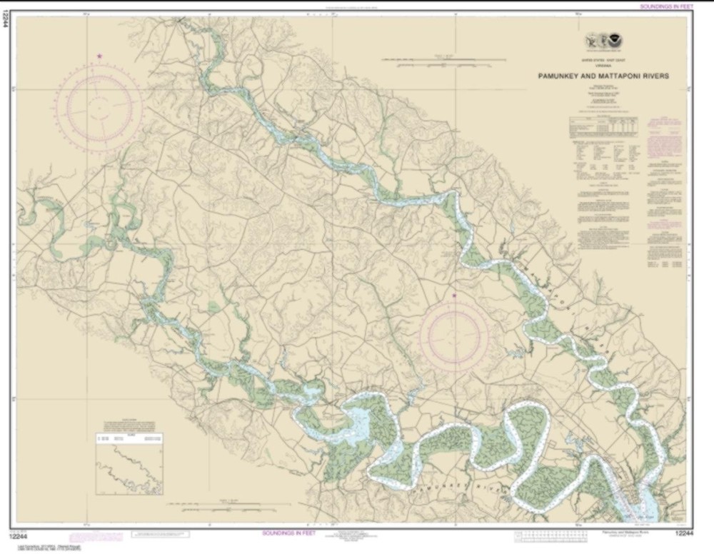 NOAA Chart 12244-Pamunkey And Mattaponi Rivers – Water-Resistant