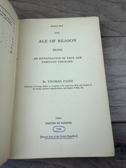 Age of Reason Thomas Paine 1890 Deism Philosophy Knickerbocker Press