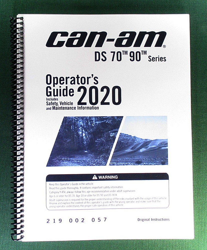 2020 Can-Am DS 70 Owner’s Manual: 156 Pages & Protective Covers!