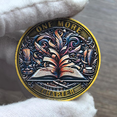 One More Chapter and Go to Bed Decision Maker Coin – Perfect for Book Lovers and