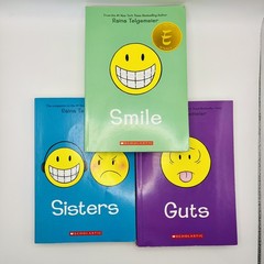 Lot of 3 by Raina Telgemeier SMILE, GUTS, SISTERS Book Graphic Novels