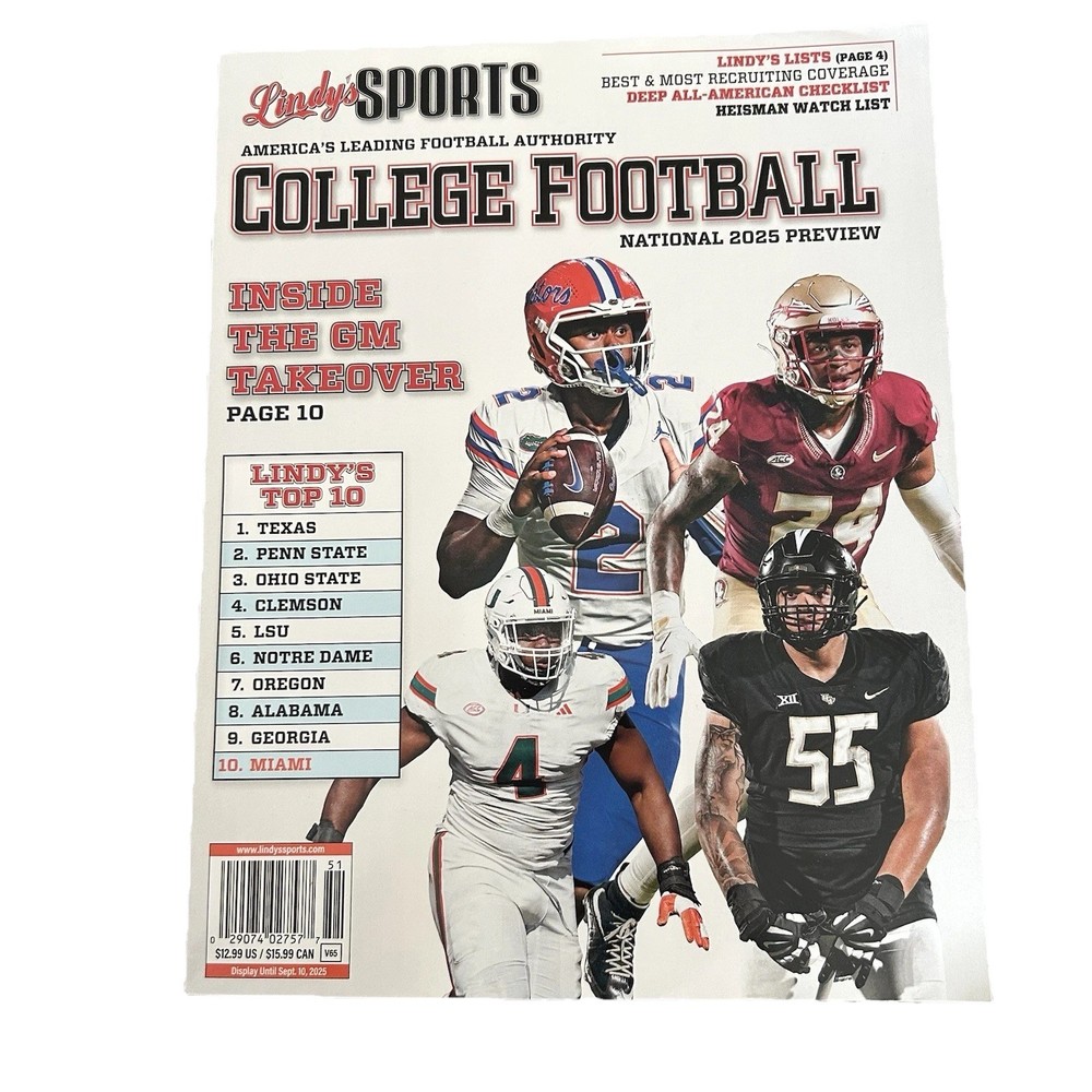 LINDY’S SPORTS MAGAZINE COLLEGE FOOTBALL NATIONAL 2025 PREVIEW Miami Georgia