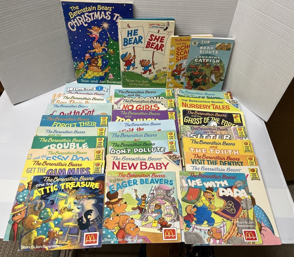 Vintage 29 Lot Berenstain Bears Paperback Books by Stan & Jan, He Bear She Bear