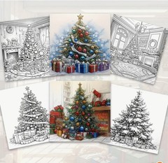 Christmas Tree & Gifts Coloring Book for Adults 14+ Book has 20 Pages Brand New
