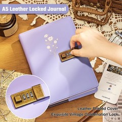 Diary with Lock for Girls A5 Leather Diary for Women 260 Pages 100 GSM Refill…
