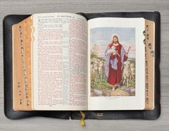 National KJV Bible 1939 Master Guide; Black GENUINE Leather; Indexed; Red Letter