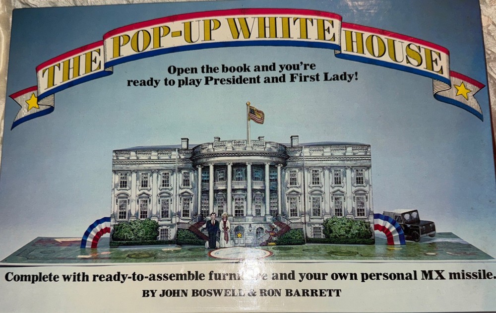 Vintage The Pop-Up White House Book 1983, The Reagans With Unpunched Pages HC