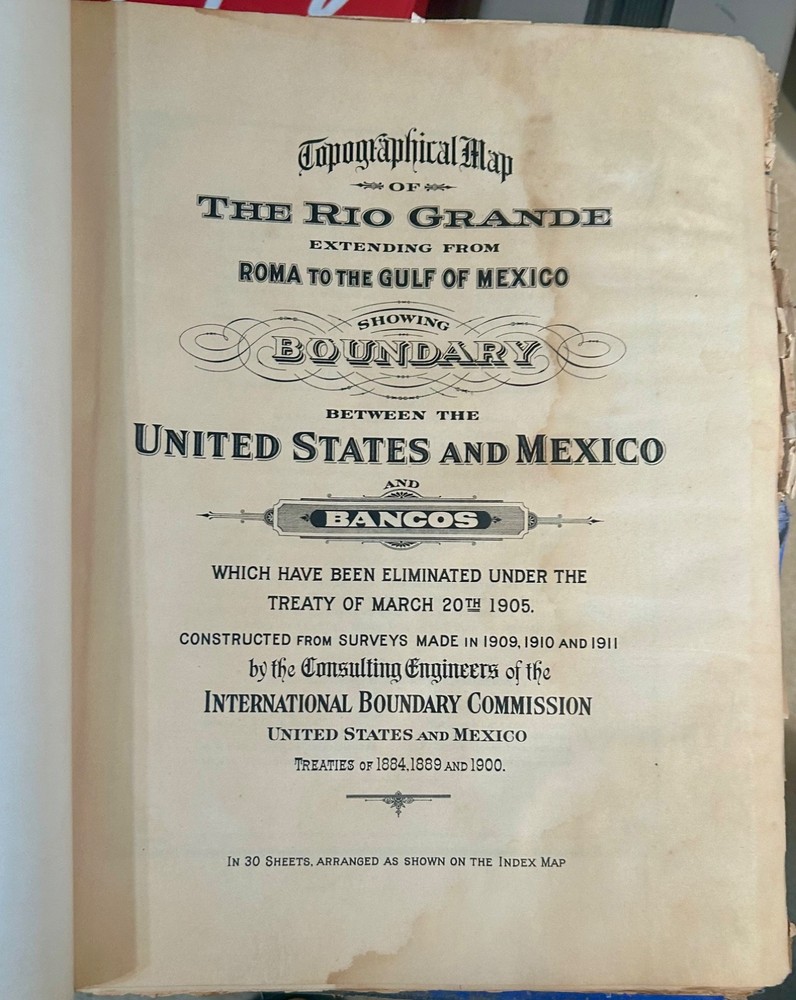 1911 Rio Grande Topographical Map – Roma to the Gulf of Mexico (America)