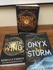 Onyx Storm + Iron Flame + Fourth wing by Rebecca Yarros Paperback and English