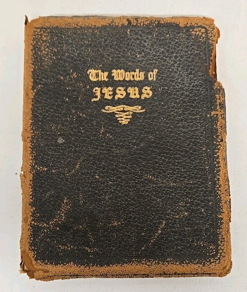 The Words Of Jesus Vtg 1943 Christian Prayer Book Red Letter Hardcover Bible 40s