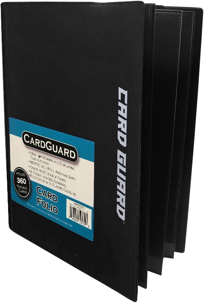 Trading Card Pro-Folio, 9-Pocket Side-Loading Pages, Holds 360 Cards, Black