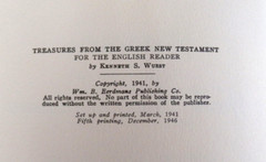 Treasures from Greek New Testament for the English Reader by Kenneth S. Wuest