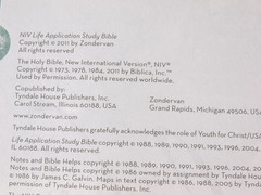 Zondervan NIV Life Application Study Bible Indexed Black Leather 1984 2011 USA