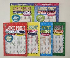 6 New Large Print Word-Finds Puzzle Books Kappa Games Vol #427-452~ Search,Hunt