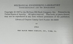 VTG Mechanical Engineering Laboratory by Jesse Doolittle – 1957 HC McGraw-Hill