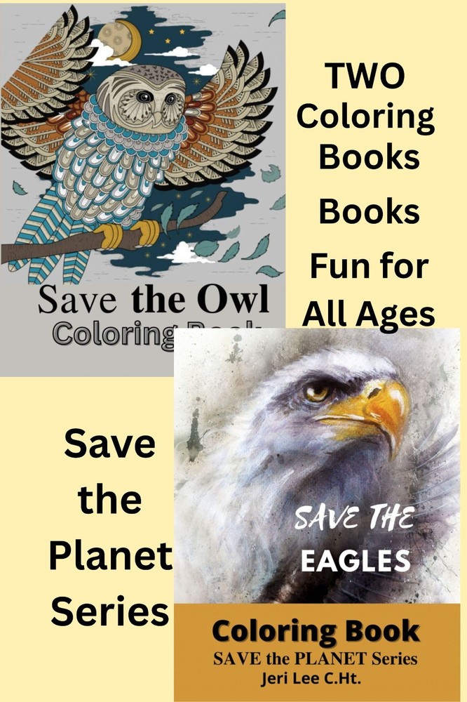 Best Owls and Eagles Coloring Save the Planet Series 108 Pages 8.5 x 11 All Ages