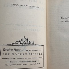 Five Vintage Modern Library Books, Published 1940s-50s