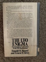 UFO Enigma-the Definitive Explanation of the UFO Phenomenon by Donald H. Menzel