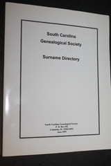 South Carolina Genealogical Society SURNAME DIRECTORY (1999 Soft Cover)