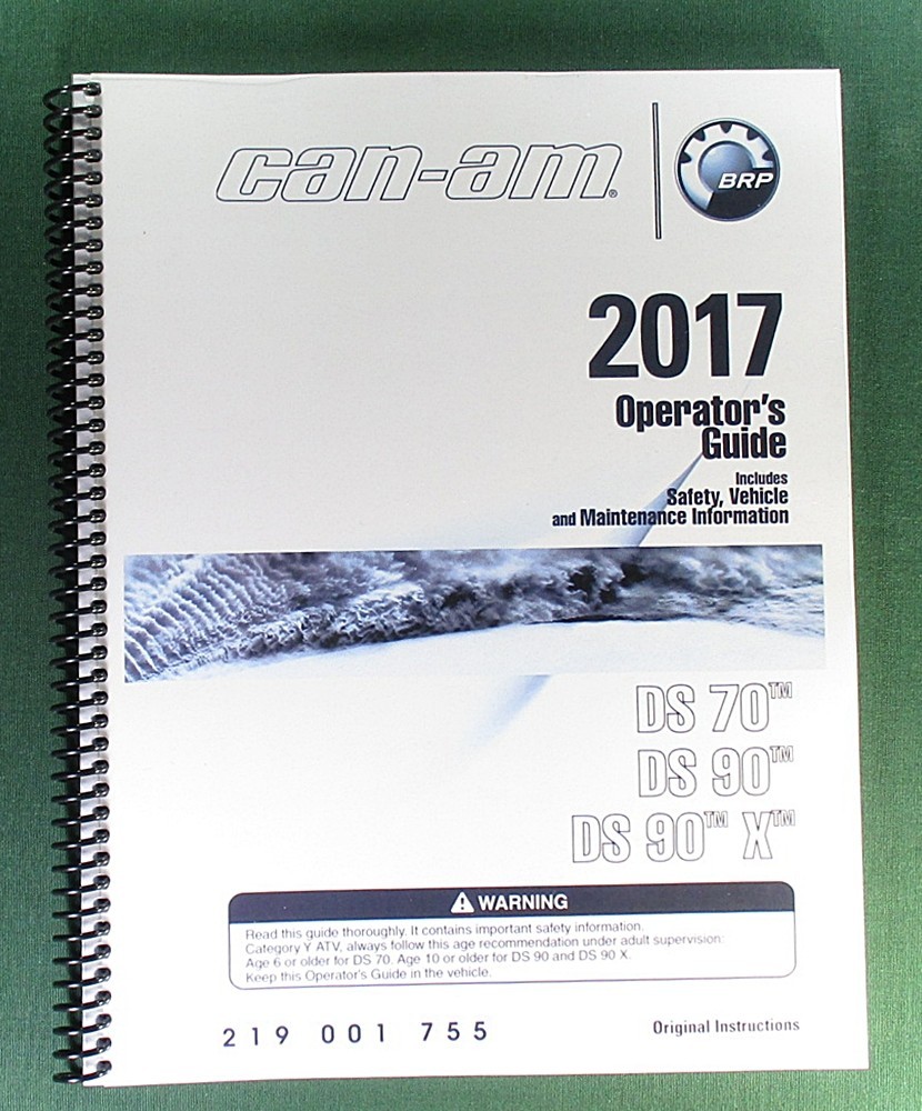 2017 Can-Am DS 90 X Owner’s Manual: 156 Pages & Protective Covers!