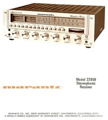 MARANTZ 2285B Receiver Instruction Manual – ROBUST WIRE BOUND – DURABLE COVERS
