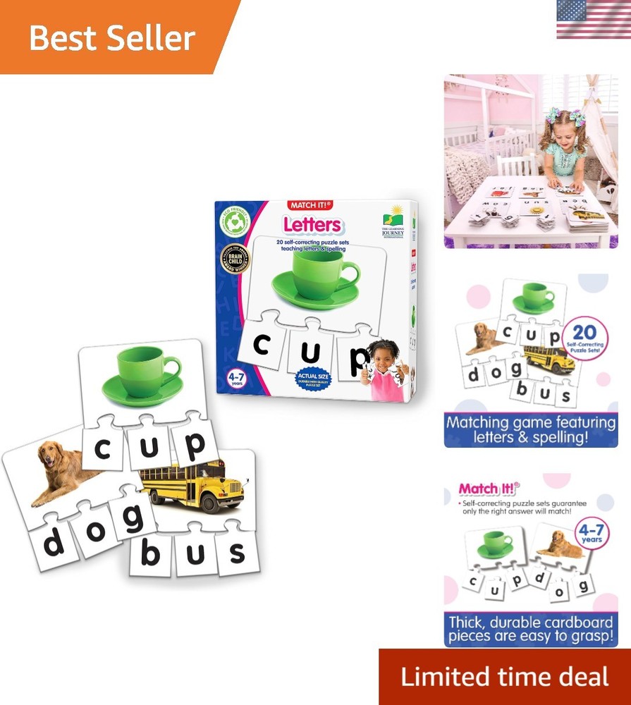 Match It! – 20-Piece Self-Correcting Spelling Puzzles for Little Learners
