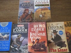 Old Western Paperback Books Lot of 29 Lamour Compton Johnstone etc Some Vintage