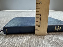 Vintage Holy Bible KJV Oxford Blue Morocco Leather Concordance Pocket Size Silk