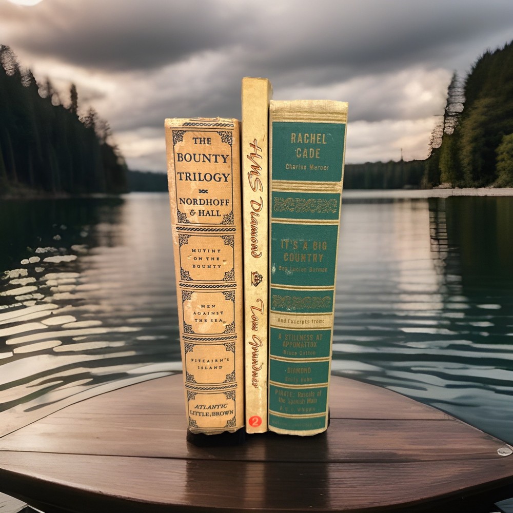 Vintage Nautical Book Lot Bounty Trilogy Wyeth HMS Diamond 1957 Naval Anthology