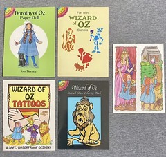 *4* Vtg Dover Books- Wizard Of Oz Paper Doll, Stained Glass, Tattoos, Stencils +