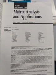 SIAM Matrix Analysis and Applications Society Mathematics 1988 vol 9 1-4 241015