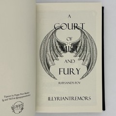 A Court of Mist & Fury Rhysand’s POV – Illyriantremors (Poppy Press, 2017) HC