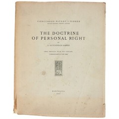 1935 Barcelona Doctrine of Personal Right Harris 1/50 Limited Ed Philosophy Law