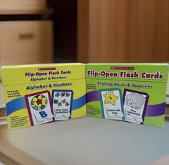 Flash Cards Alphabet & Numbers, Rhyming Words & Opposites 64 Two Sided Cards