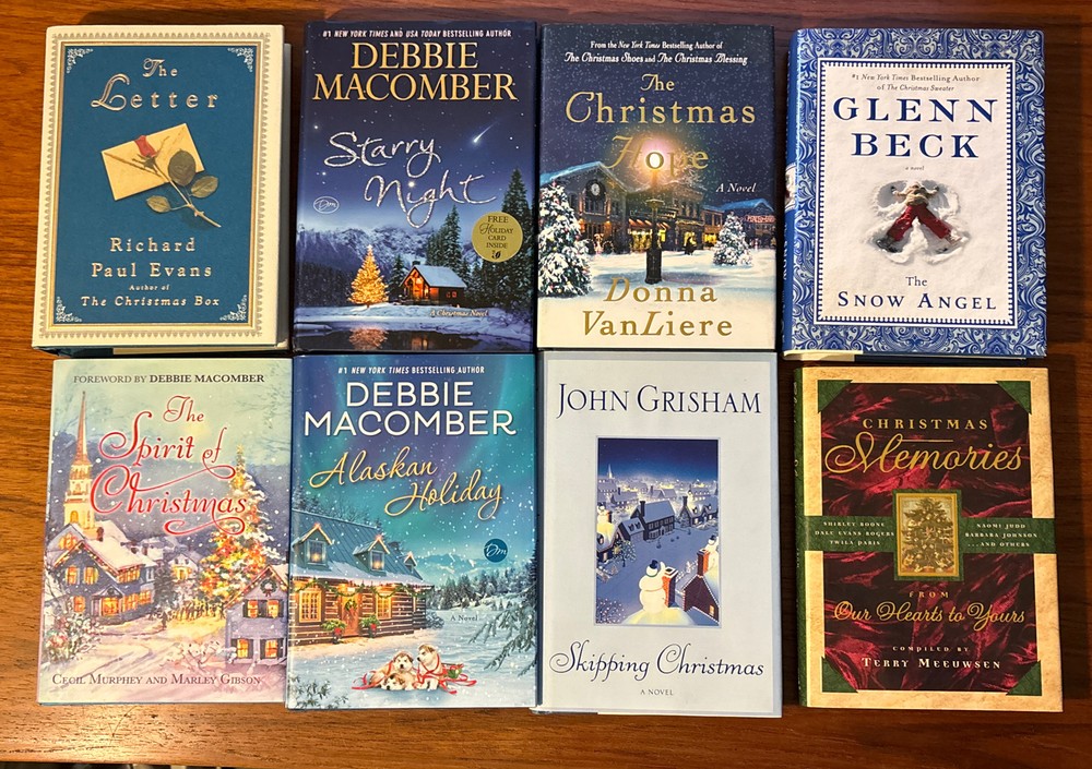 Lot of 8 Christmas Titles by Debbie Macomber, John Grisham, Glenn Beck & others