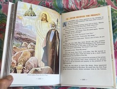 CATHOLIC PICTURE BIBLE – WHITE LEATHER, GILDED PAGE EDGES