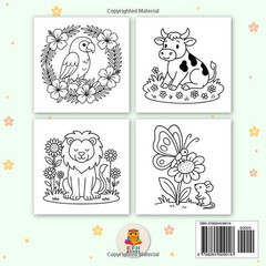 Bold and Easy Animals and Flowers: A Simple Coloring Book for Adults with 44 Fun