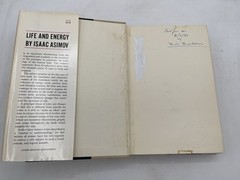 Life and Energy 1962 First Edition by Isaac Asimov Hardcover Dustjacket
