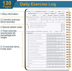 Undated Fitness Workout Journal for Men & Women, A5(8.5″ x 6.7″) Fitness Journal