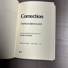 Thomas Bernhard Correction First Knopf Edition 1979 HC DJ