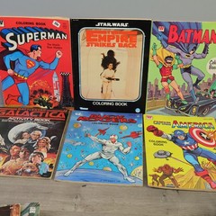Vintage Coloring Book Lot Star Wars Batman Superman Star Trek Whitman 1970s 80s