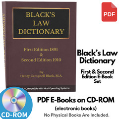 BLACK’S LAW DICTIONARY, 1st Edition 1891 and 2nd Edition 1910 Law Book on CD-ROM