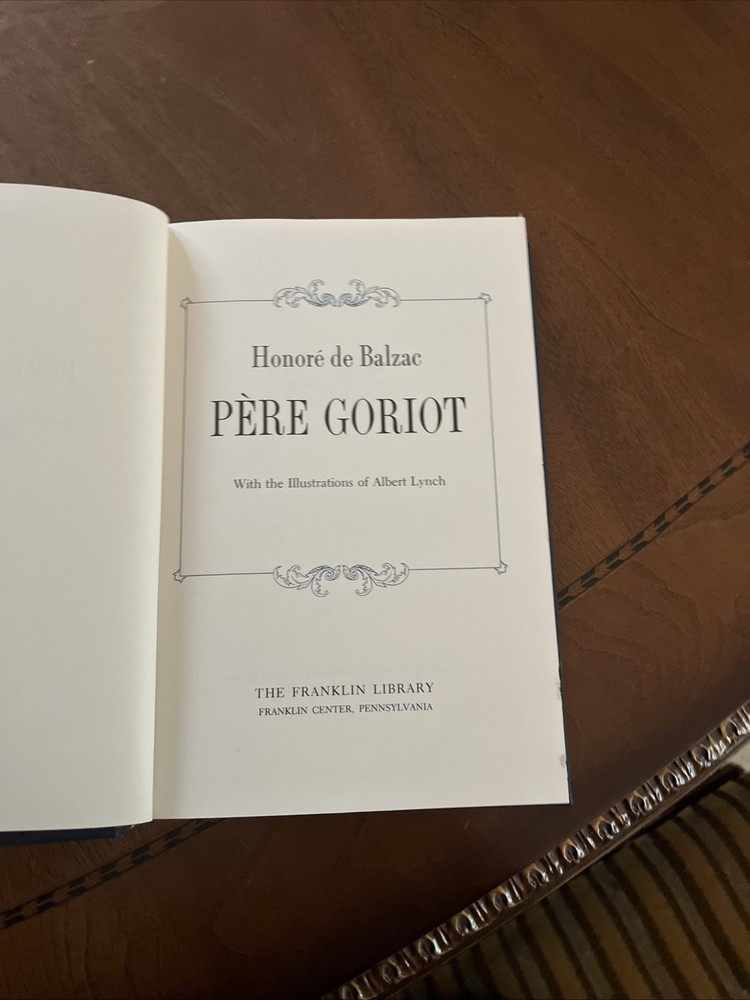 Pere Goriot Honore de Balzac Illustrated 1980 Franklin Library Hardcover