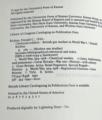 Chemical Soldiers: British Gas Warfare in World War I by Donald Richter (1992)