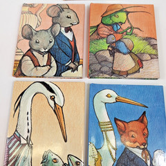 RARE 2 Box Sets 1993 MINI Aesop’s Fables Mouse Cat Fox Illustrated Graham Percy